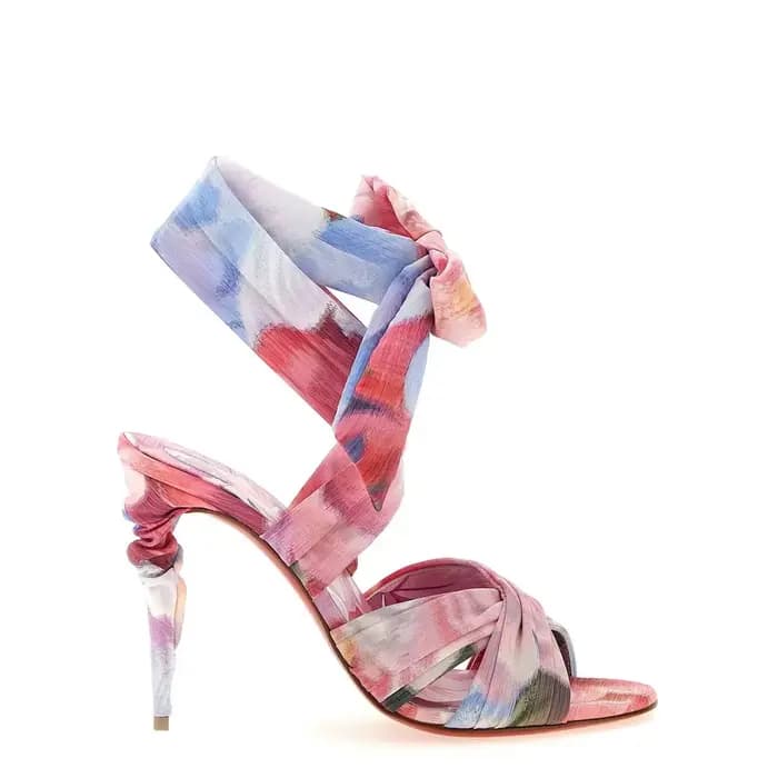 Sandales d'été à talons hauts avec lacets pour femmes