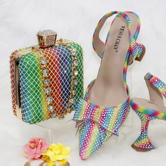 Venus Chan – ensemble de chaussures et de sacs à talons hauts pour femmes