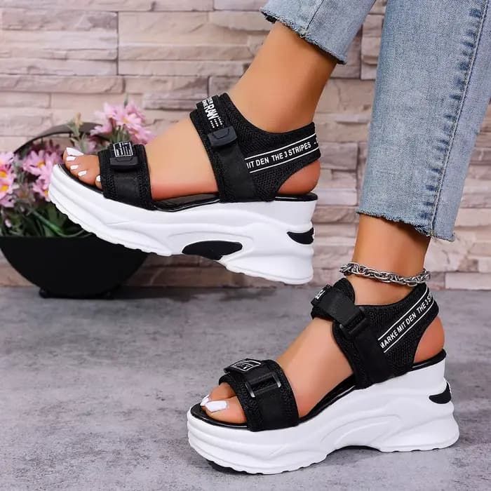 Femmes plate-forme sandales à talons compensés mode d'été nouvelles chaussures confortables