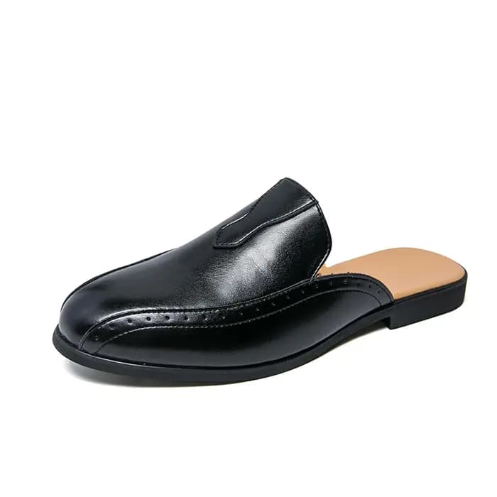 Mules de marque de luxe sandales d'été italiennes mocassins demi-chaussures mocassins en cuir chaussures pour hommes concepteur mâle diapositives pantoufles pour hommes