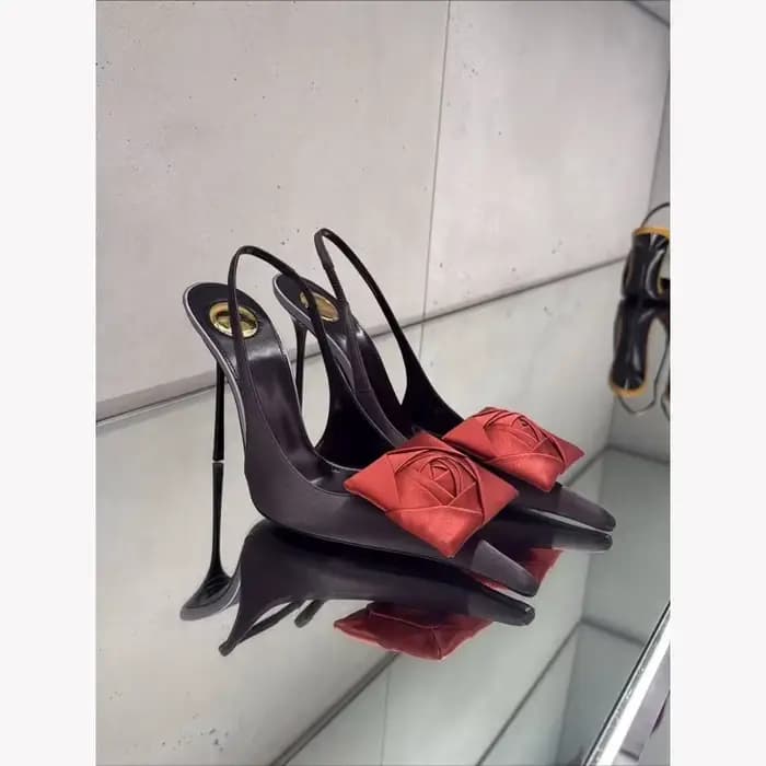 Nouvelles sandales à talons aiguilles pointues et fleuries pour femme, collection Printemps-Été 2026, tendance sexy et mode, à bride arrière