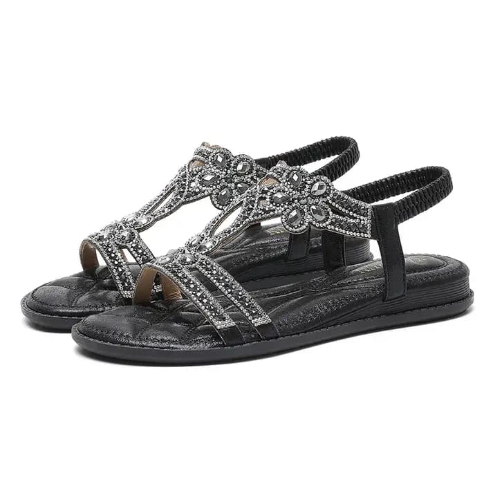 Nouvelles sandales à strass tendance et polyvalentes pour femmes