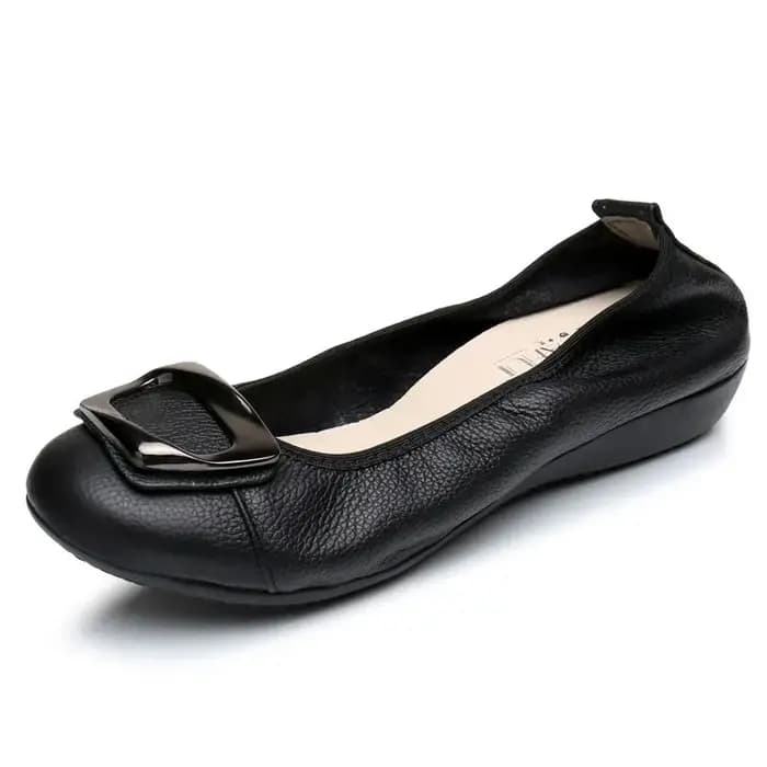 Mocassins plats à enfiler en cuir véritable pour femmes