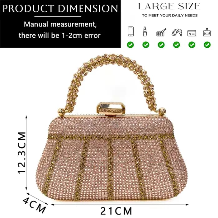 Venus Chan-Nigerian talon fête pour femmes chaussures et sac ensemble couleur Champagne strass sac à