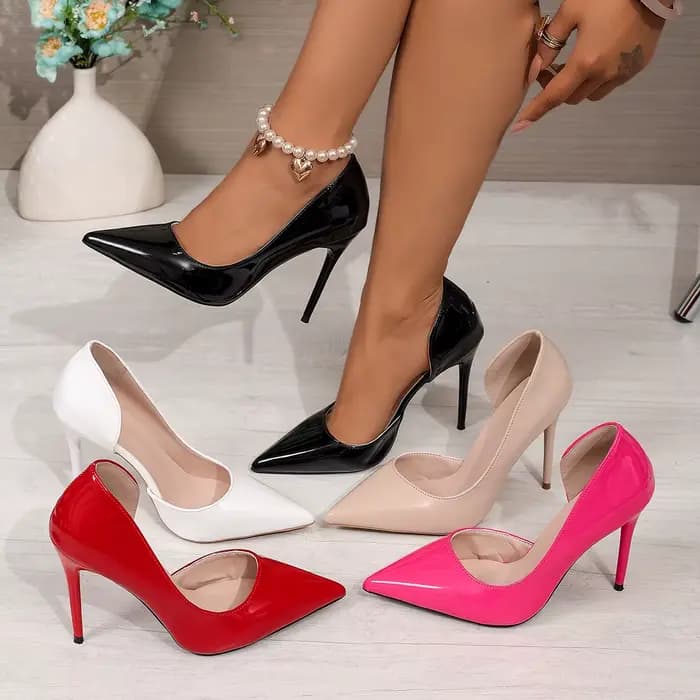 Escarpins classiques sexy à talon rouge pour femme