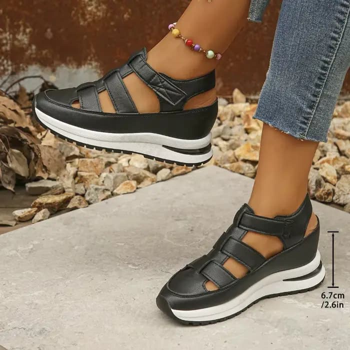 Chaussures pour femmes d'été 2025 sandales pour femmes à bout fermé Rome sandales décontractées femmes plate-forme creuse compensées femme Sandalias De Mujer