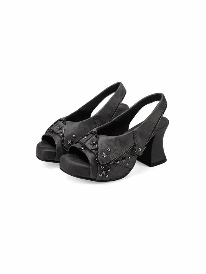 Sandales rétro vieillies à bout ouvert pour femme