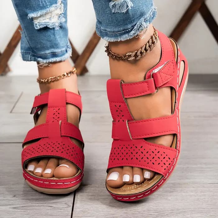 Sandales compensées orthopédiques haut de gamme pour femme