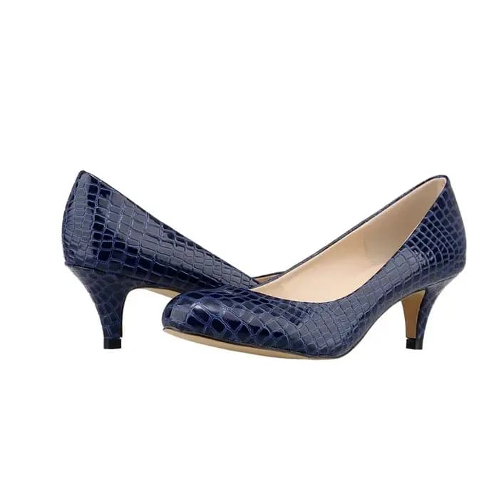 Escarpins pour femmes printemps automne Styles classiques Sexy bout rond Faux Crocodile 5cm talons hauts bas mode bureau chaussures de mariage grande taille