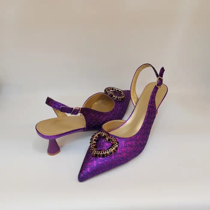 Mode talons hauts strass chaussures et sac ensemble pour femmes Design italien bout pointu chaussure