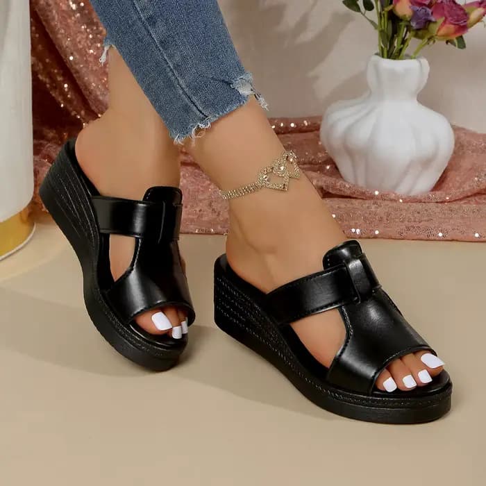 Sandales compensées vintage à rivets pour femme, collection été 2026, talons hauts, plateforme, grande taille 43, avec boucle de cheville, chaussures de plage