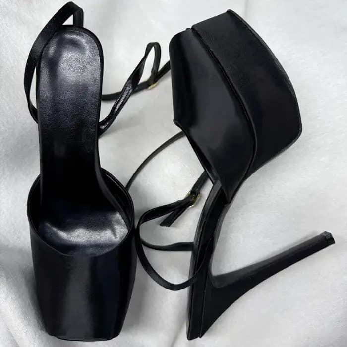 Sandales d'été européennes et américaines à talons hauts, sexy, à boucle arrière, à bout ouvert, pou