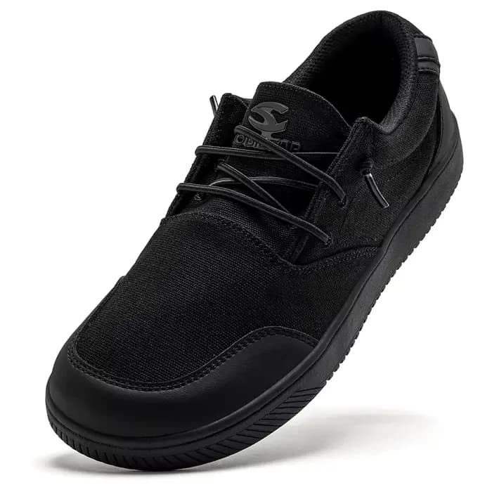 HOBIBEAR Chaussures unisexes style mocassins pieds nus, en toile, à bout large, légères, antidérapan