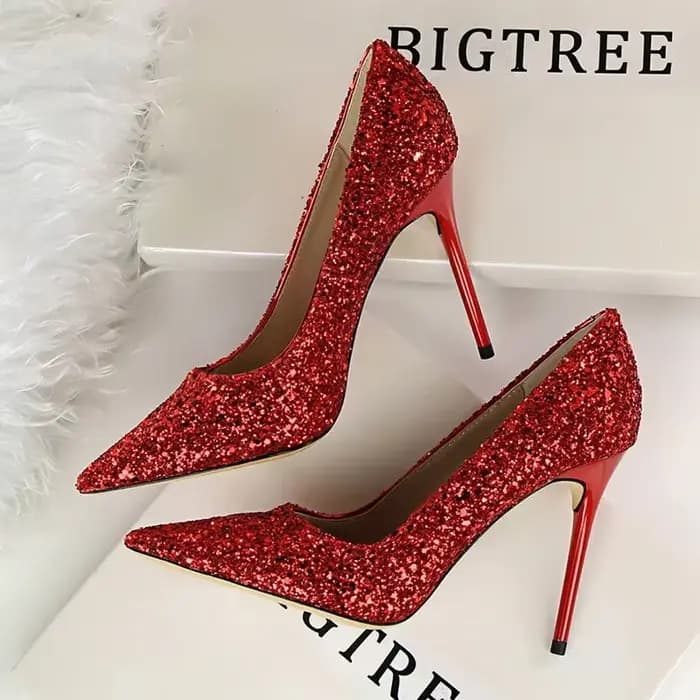 Femmes pompes mode talons hauts fête de mariage Bling