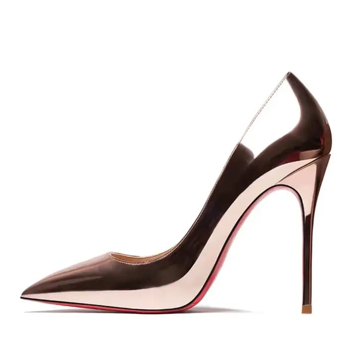 Talons hauts argentés, talons fins pour femmes