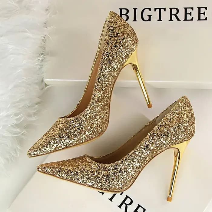 Femmes pompes mode talons hauts fête de mariage Bling