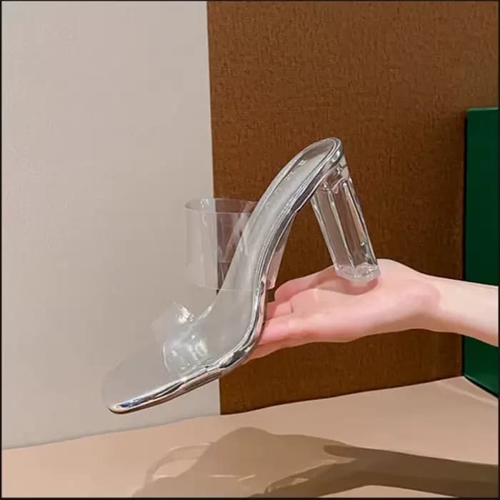 Sandales à talons hauts en plexiglas transparent pour femmes