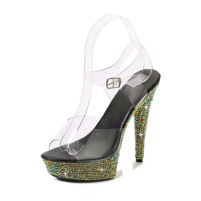 Chaussures de danse à talons aiguilles d'été pour femmes, talons fins de 13cm, 15cm, 17cm, 20cm, san