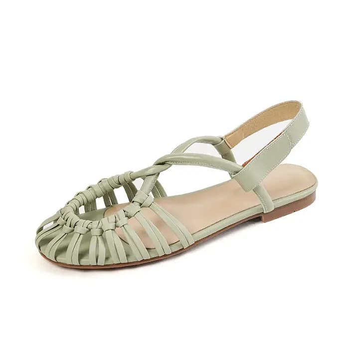 Ods-Sandales en cuir véritable pour femmes