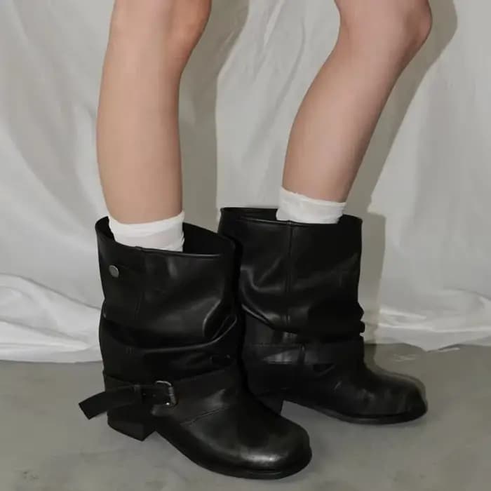 Bottes mi-mollet noires pour femmes