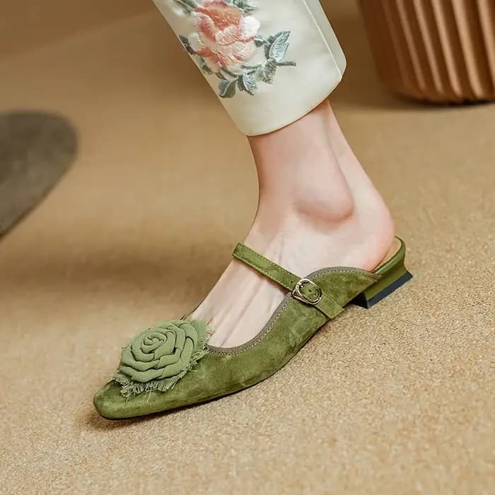 Nouvelles mules d'été 2026 pour femmes – Sandales à bout carré et talon bas