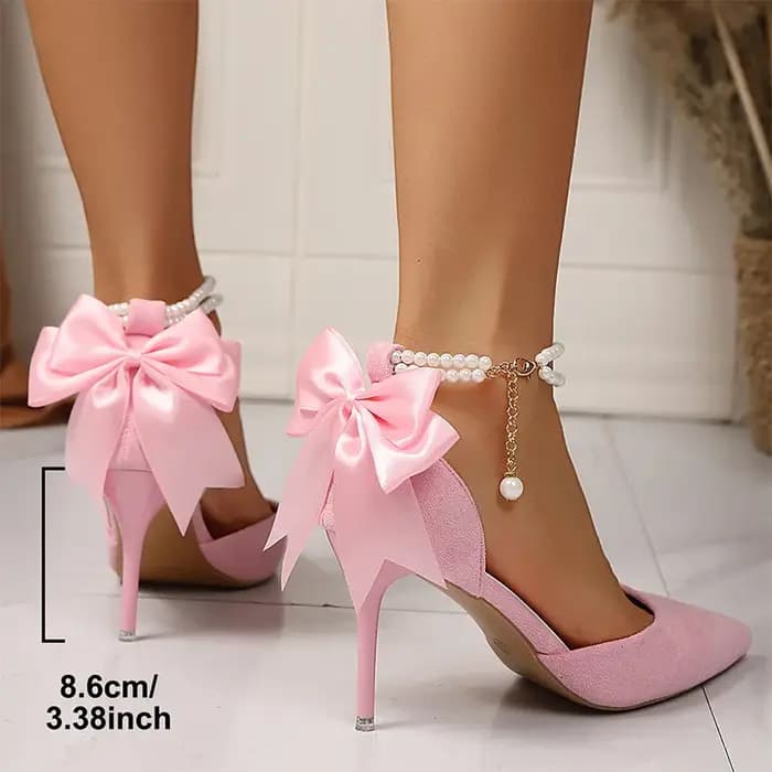 Sandales à talons hauts roses élégantes pour femmes
