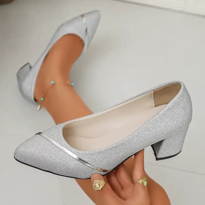 Sandales à talons hauts scintillantes or et argent pour femme