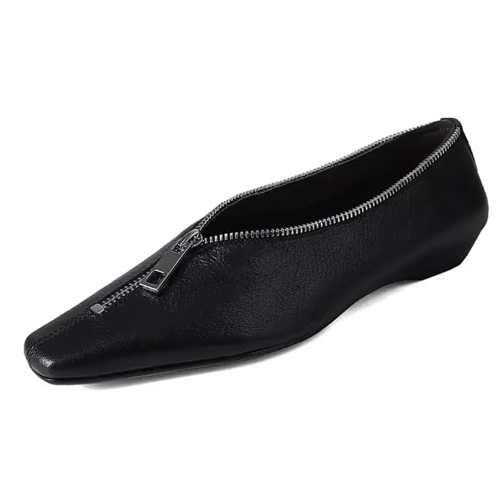 Dilalula 2026 populaire en peau de mouton en cuir fermeture éclair Dec pompes femmes confort talons