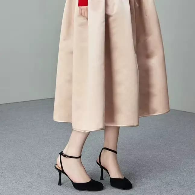 QUTAA – escarpins en cuir de vache pour femmes, sandales d'été à talons hauts, sexy, avec sangle à l