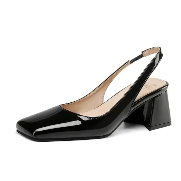 Sandales Slingback élégantes pour femmes, chaussures d'été, rose, noir, nu, talons moyens, escarpins à bout fermé, chaussures de fête au bureau, grande taille 45