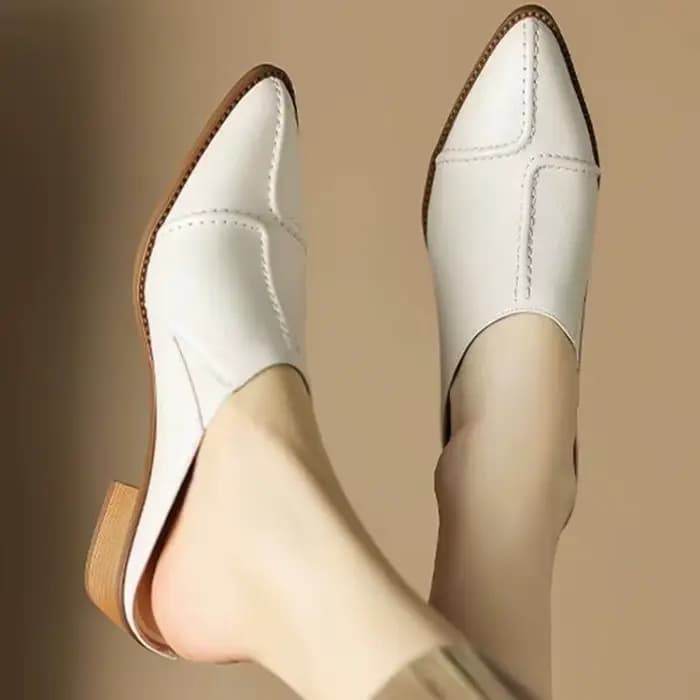 Mules Sexy à talons hauts pour femmes, pantoufles à semelle en cuir, Mules à plateforme à bout point