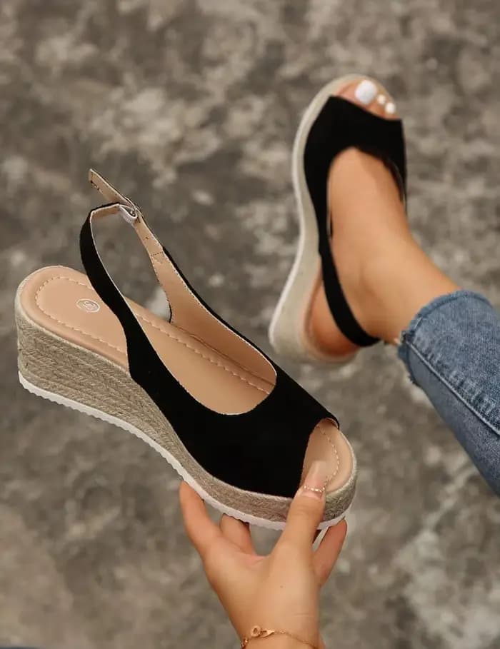 Sandales à talons épais pour femmes, chaussures d'été confortables et élégantes, plateforme imperméable, à enfiler, grande taille, pour un usage quotidien en extérieur