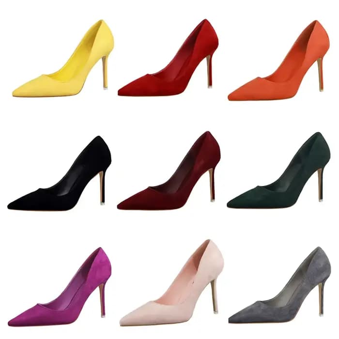 Femmes élégant troupeau Orange violet soirée Banquet fête pompes dame classique Scarpin nouveau bordeaux 9 cm talons hauts chaussures grande taille