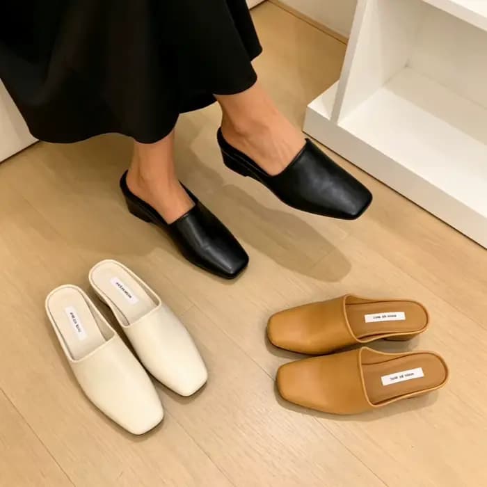 Nouvelles Mules pour Femme, Sandales à Talons Compensés Mi-Hauts, Tongs Slingback Confortables et Tendance pour la Marche