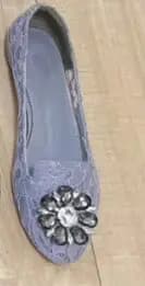 Nouvelles chaussures plates pour femme à bout rond avec décoration florale en cristal