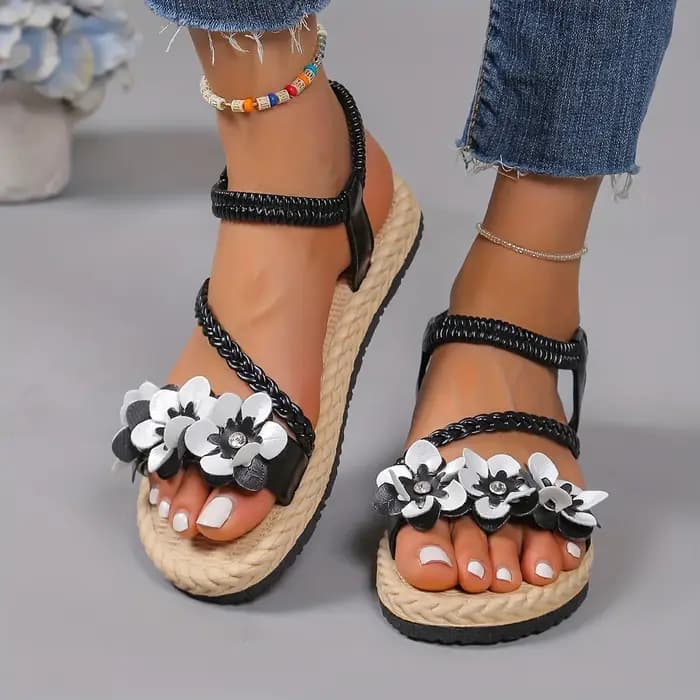 Sandales à enfiler pour femmes avec élastique réglable — Nouveau style d'été