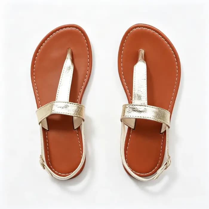 Sandales plates à lanière en T pour femme, avec boucle réglable à la cheville, semelle antidérapante, pour l'été, la plage, le quotidien, décontractées, à bout ouvert