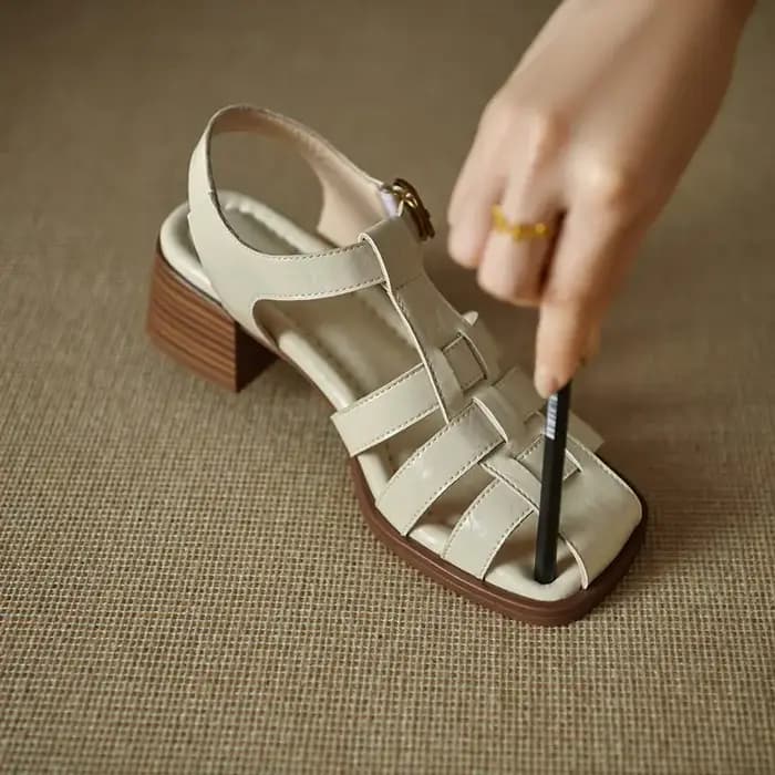 MORAZORA grande taille 34-41 nouvelles sandales en cuir véritable femmes chaussures boucle carré mi