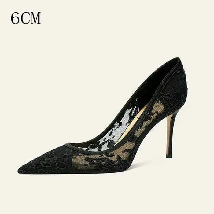 Nouvelles Chaussures à Talons Hauts Noires en Gaze pour Femmes 2026