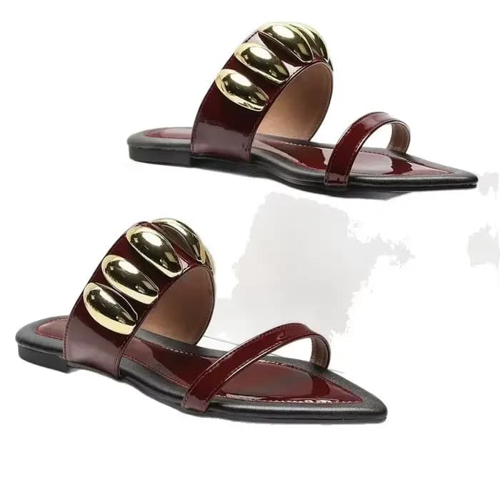 Mules confortables en peau de serpent à semelle plate pour femmes