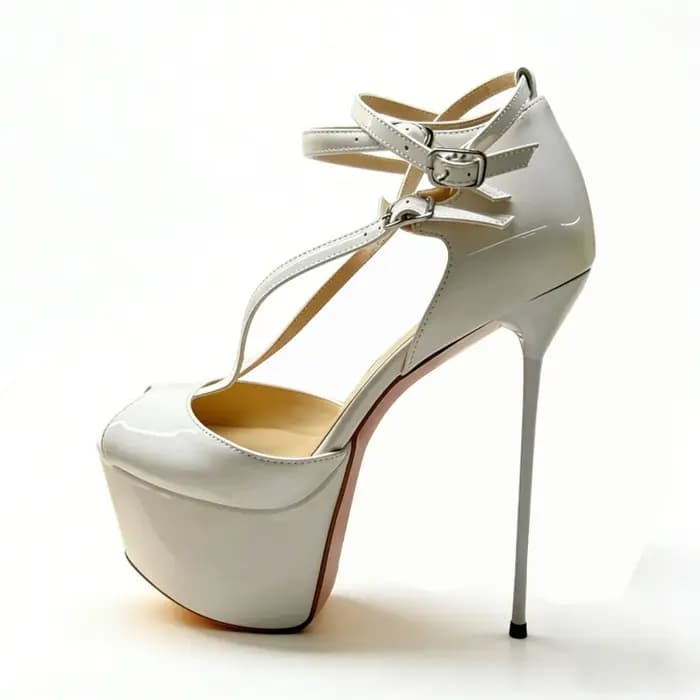 Arden Furtado – chaussures de mariage d'été en cuir verni blanc