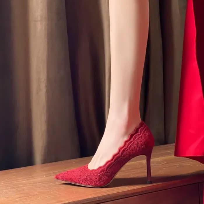 Chaussures de mariage à talons hauts pour femmes, chaussures simples à bout pointu, bouche peu profo