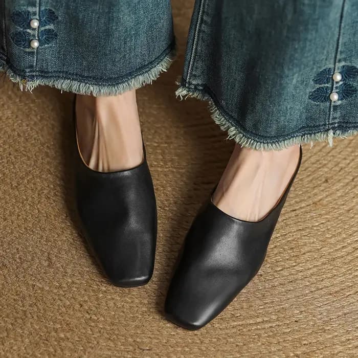 Nouvelles mules d'été 2026 pour femmes en cuir véritable