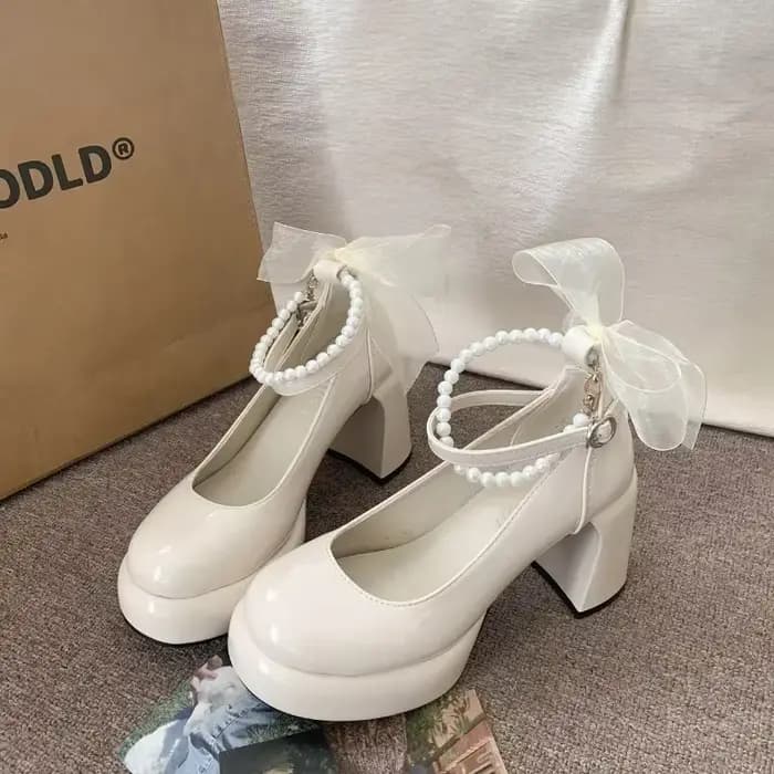 Mary Gasoline Pearl JOwith Platform Chaussures à talons ultra hauts pour femmes, chaussures de mariage à talons de nuit, chaussures Lolita, printemps, nouveau