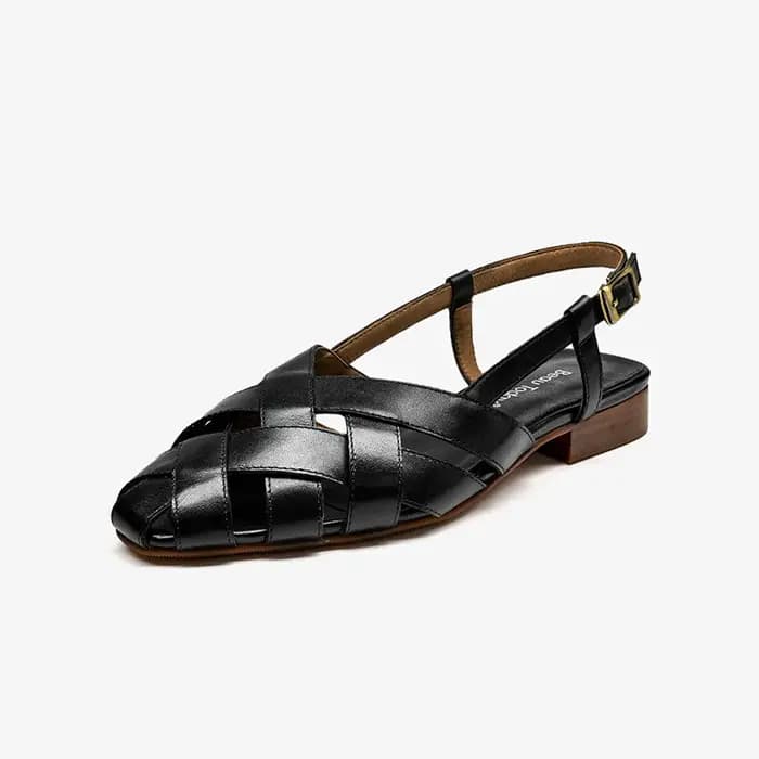 BEAUTODAY – sandales gladiateur en cuir de vache pour femmes