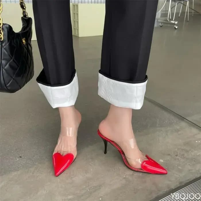 Love – pantoufles à talons hauts transparents pour femmes