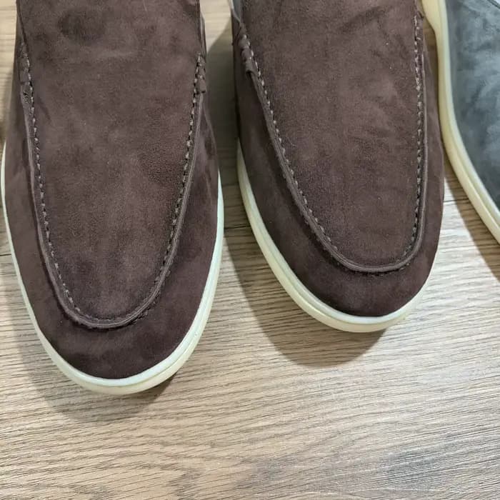 Mules d'été en daim de mouton, sandales colorées, mocassins décontractés, chaussures de marche pour femmes en cuir véritable, pantoufles