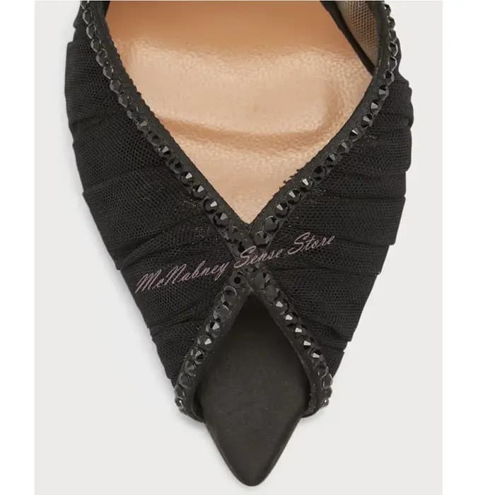 Peep Parker-Escarpins en maille pour femmes, talons hauts fins, lanières à boucles, escarpins en cri