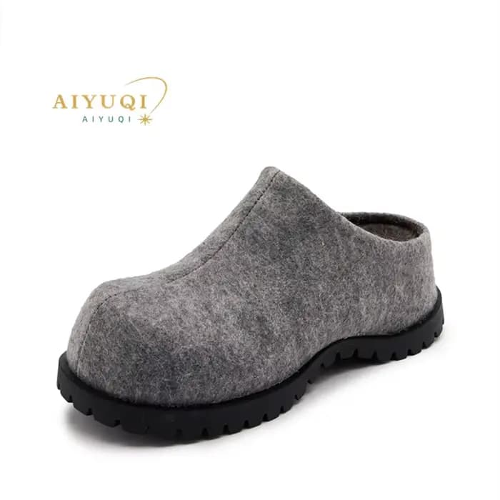 AIYUQI chaussons pour femmes porter nouveau 2025 automne bout rond flanelle