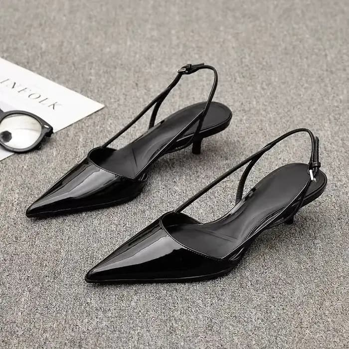 Femmes noires bout pointu talons chaussures sandales 2025 robe fête mode été pantoufles nouveau marche tongs pompes diapositives